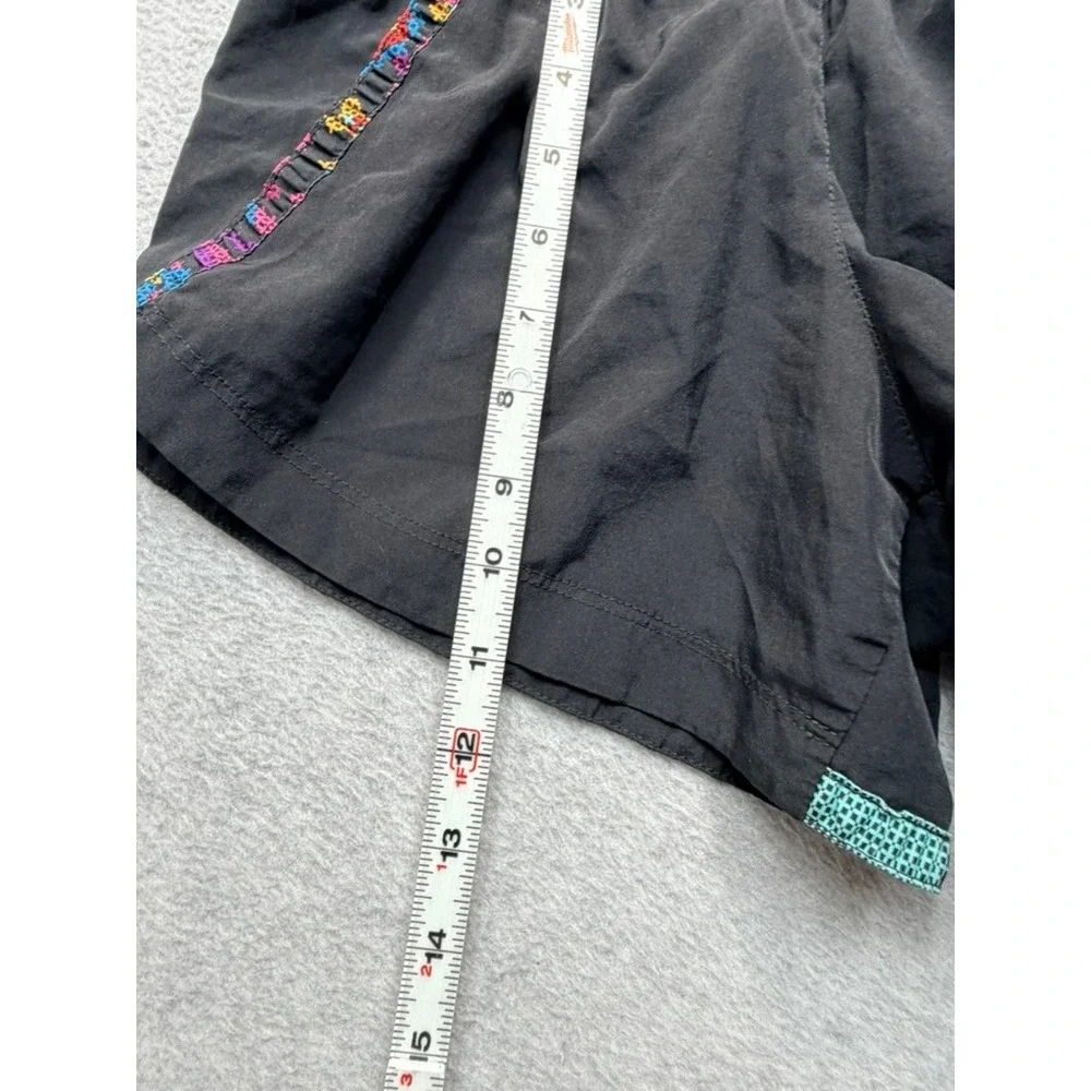 Nike Girls Dri-FIT Running Shorts Black Multi Color Trim Athletic Size Large